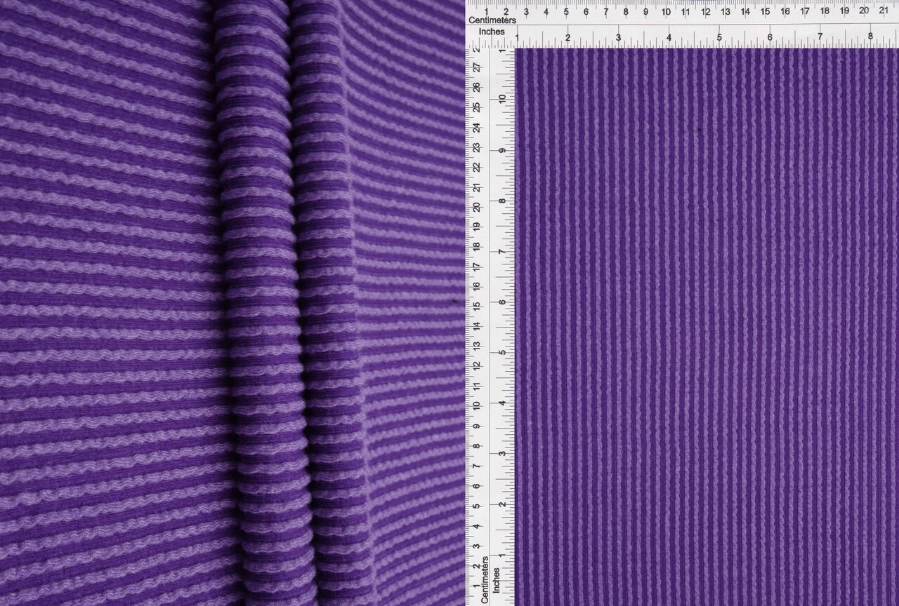 1 Yard Jacquard Double Knit Rib Stretch Fabric 230 GSM 80% Polyester 15% Rayon 5% Spandex Blend 52" Width